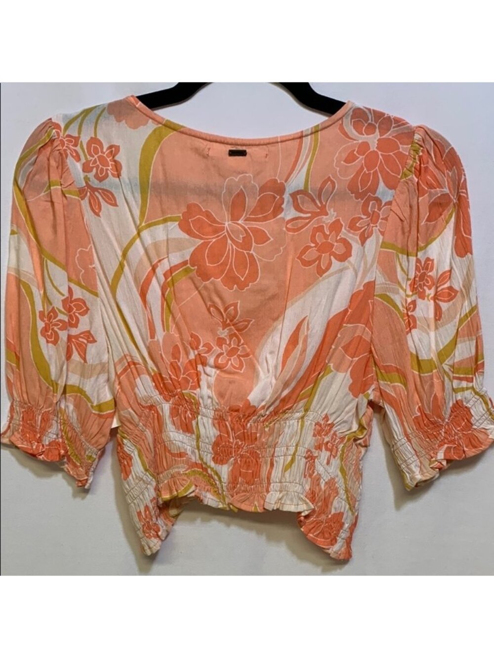 Orange Ruched Crop Top - Picture 2 of 2